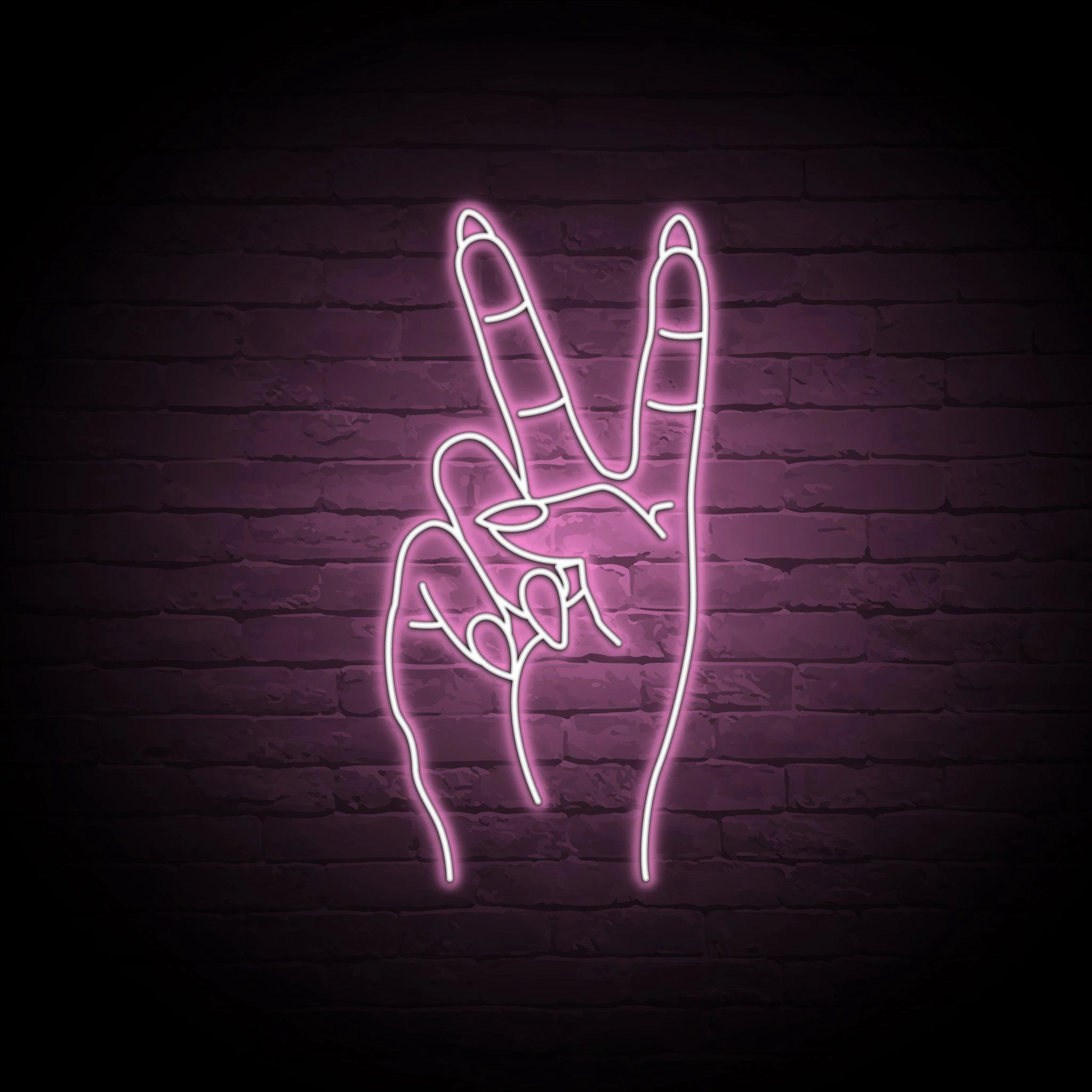 'PEACE FINGERS' NEON SIGN