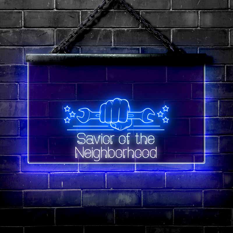 Personalized LED Garage Sign: Savior of the Neighborhood - NeonFerry