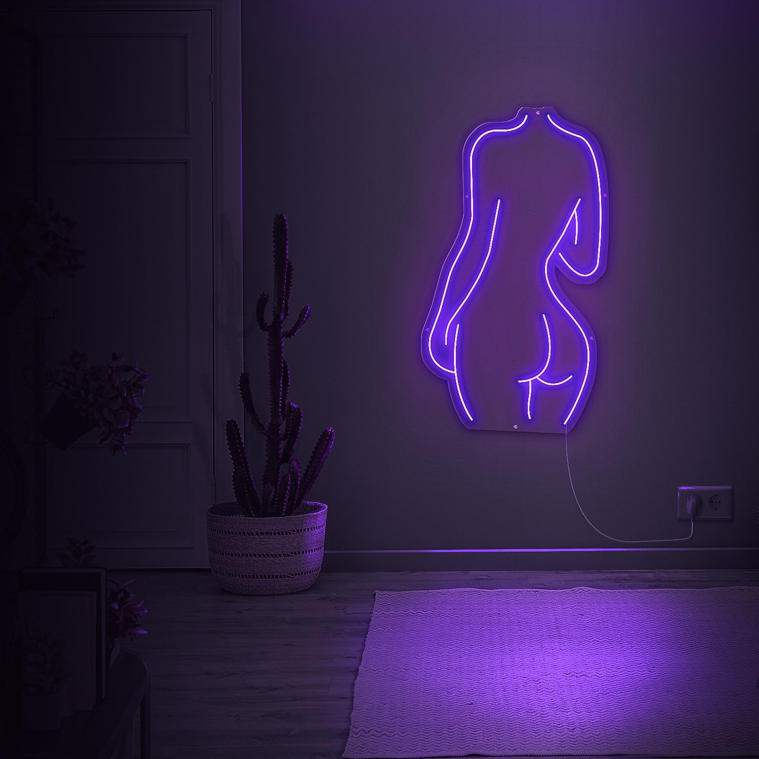 Female Back Silhouette Neon Sign