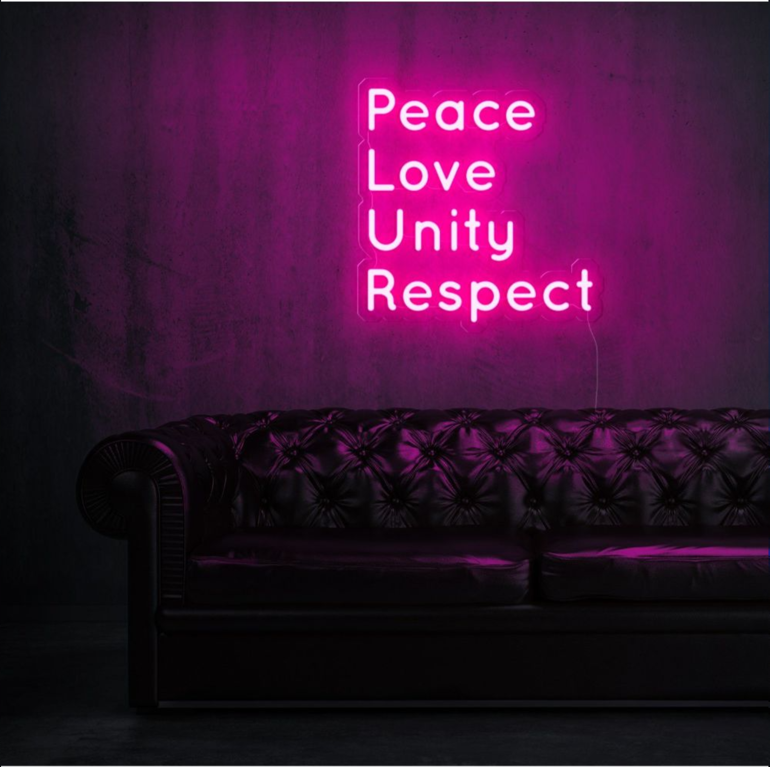 Peace Love Unity Respect  Neon Sign