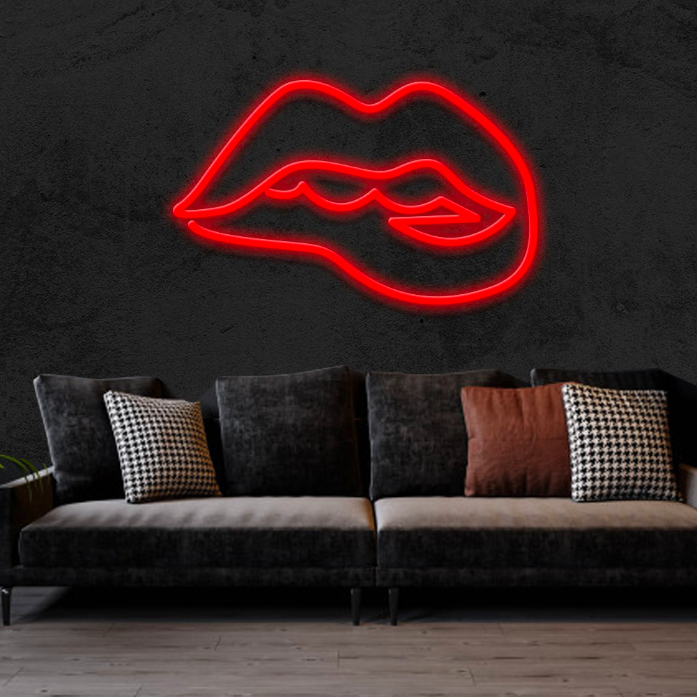 Dripping Lips Neon Sign