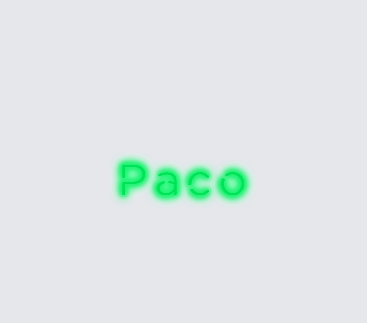 Custom neon sign - Paco