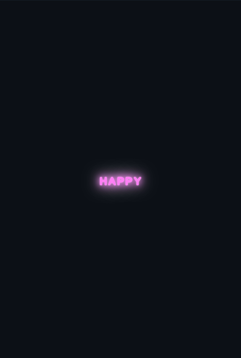 Custom neon sign - happy