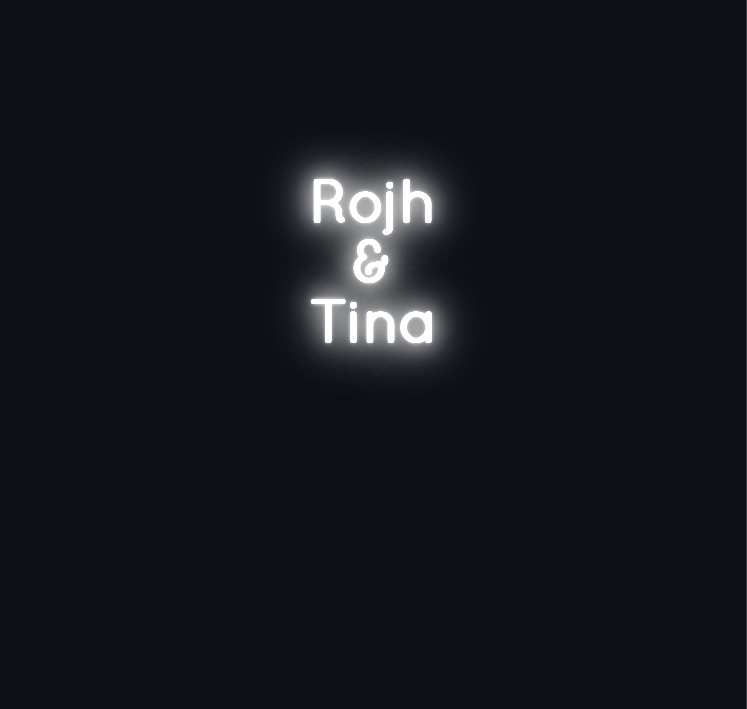 Custom neon sign - Rojh  &  Tina