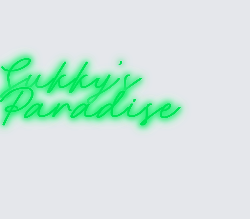 Custom neon sign - Sukky’s Paradise