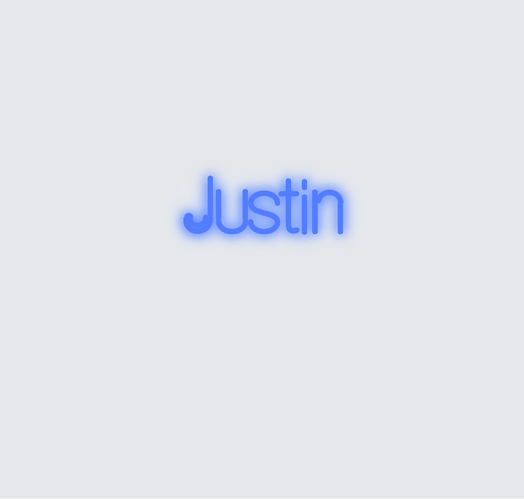 Custom neon sign - Justin