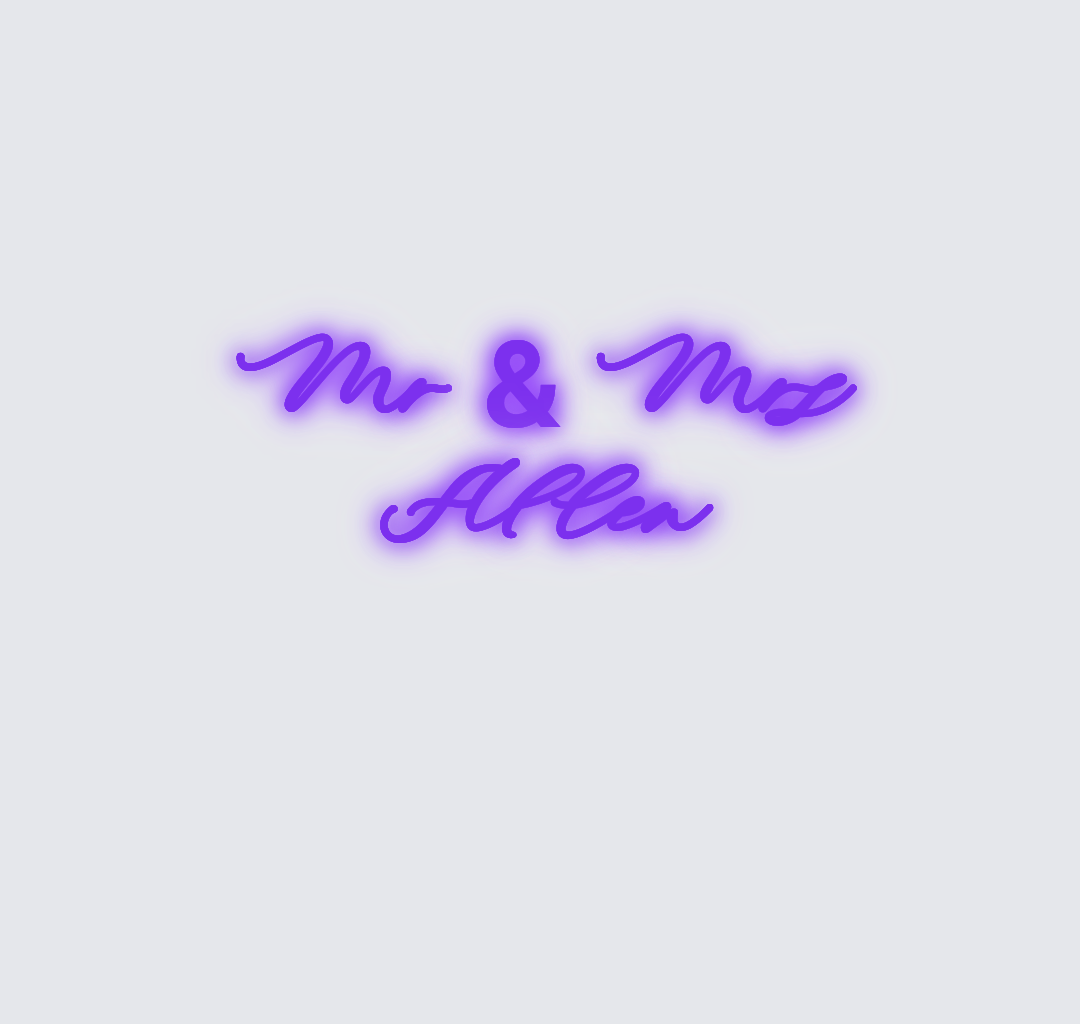 Custom neon sign - Mr & Mrs Allen