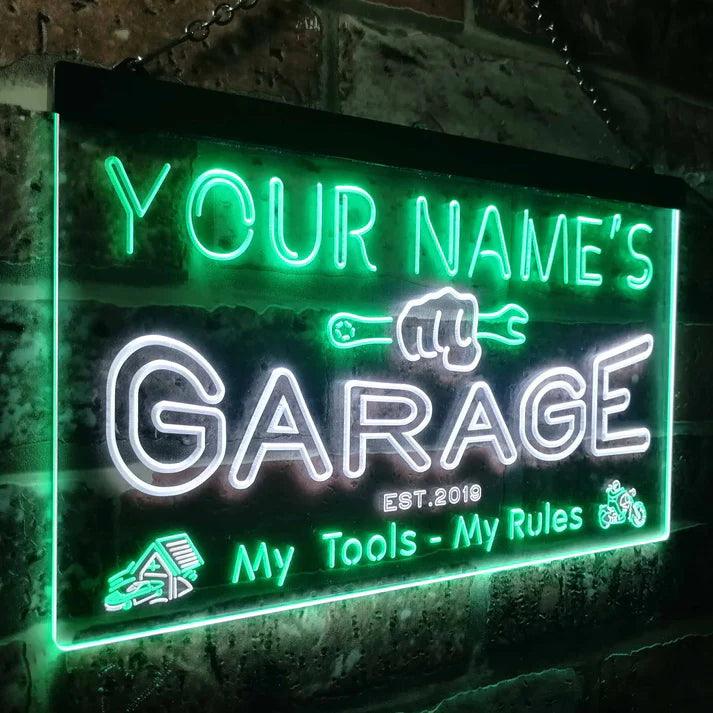 Personalized Garage Two Colors Home LED Signs (Three Sizes) - NeonFerry