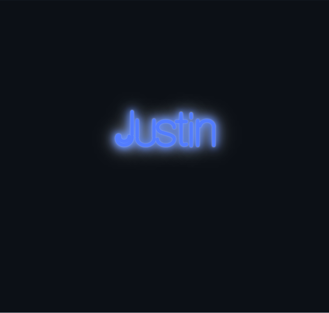 Custom neon sign - Justin