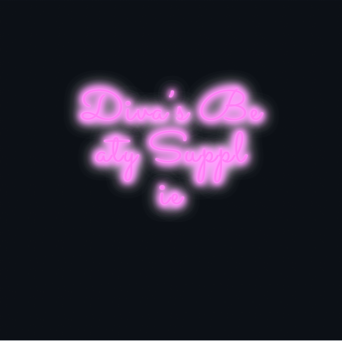 Custom neon sign - Diva’s Beaty Supplie