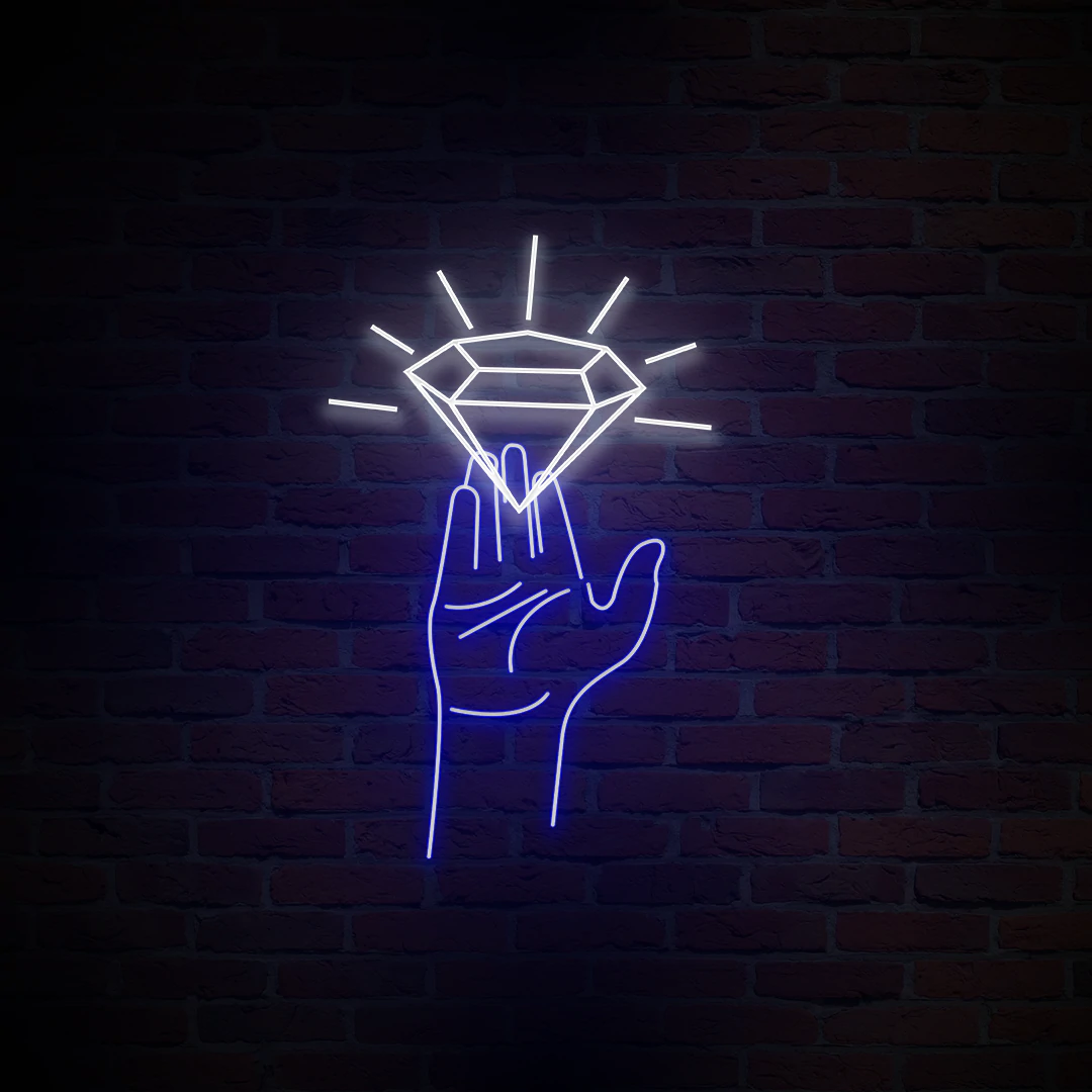 'DIAMOND HANDS' NEON SIGN - NeonFerry