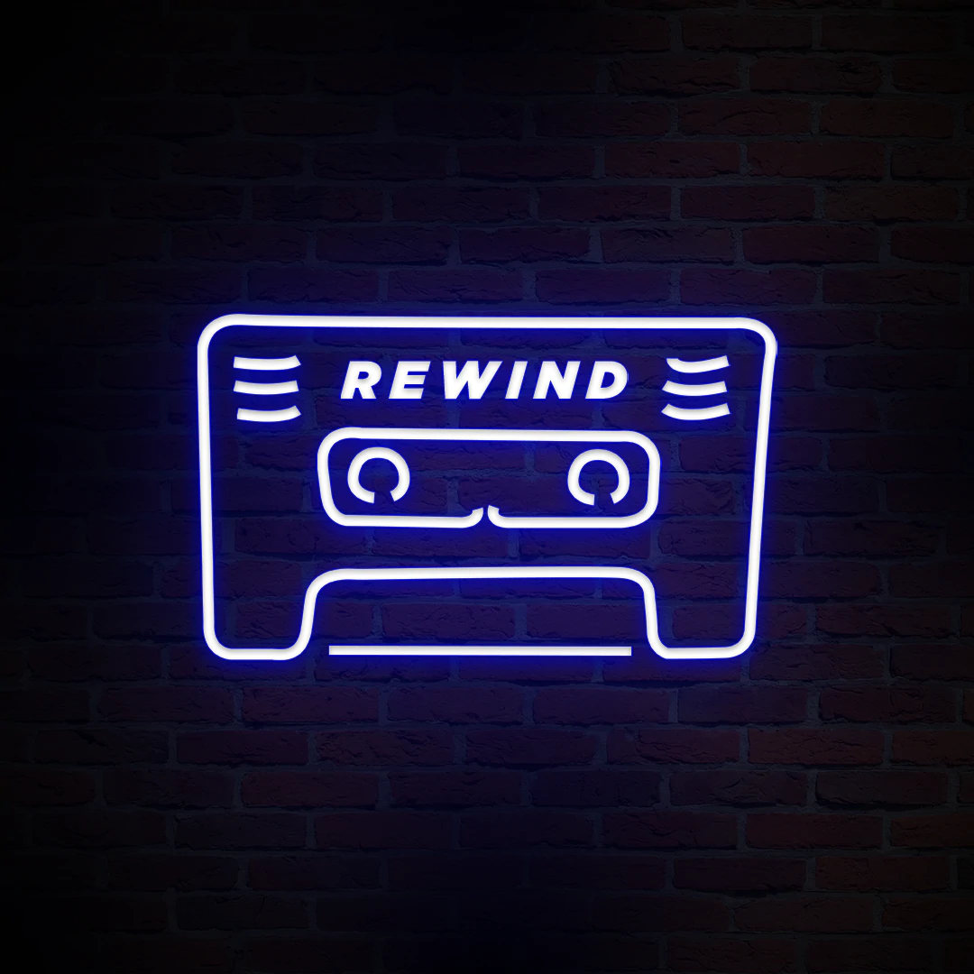 'REWIND' NEON SIGN - NeonFerry