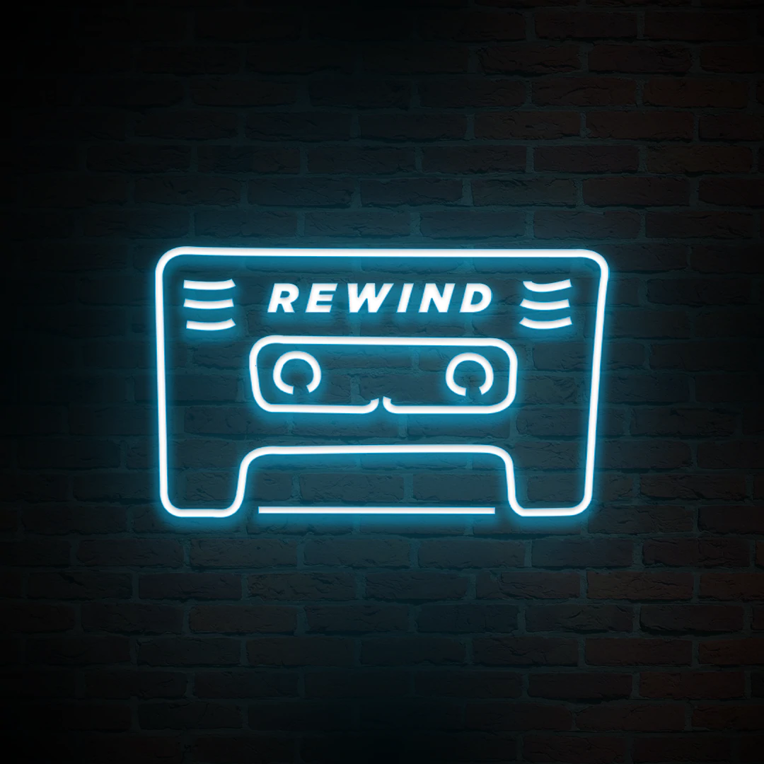 'REWIND' NEON SIGN - NeonFerry