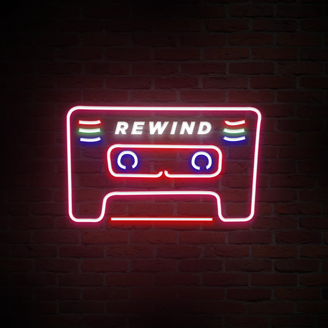 'REWIND' NEON SIGN - NeonFerry