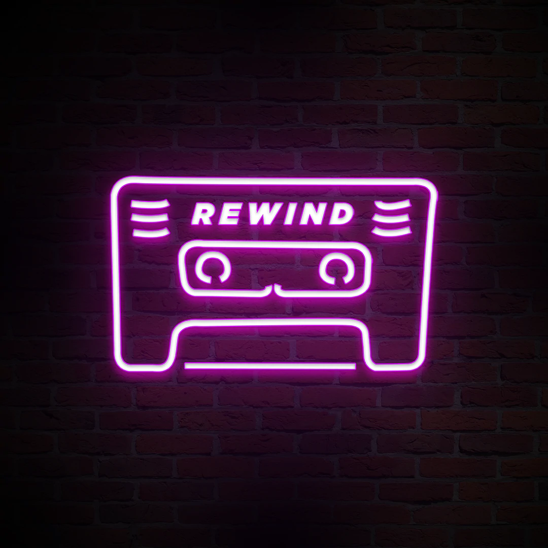 'REWIND' NEON SIGN - NeonFerry