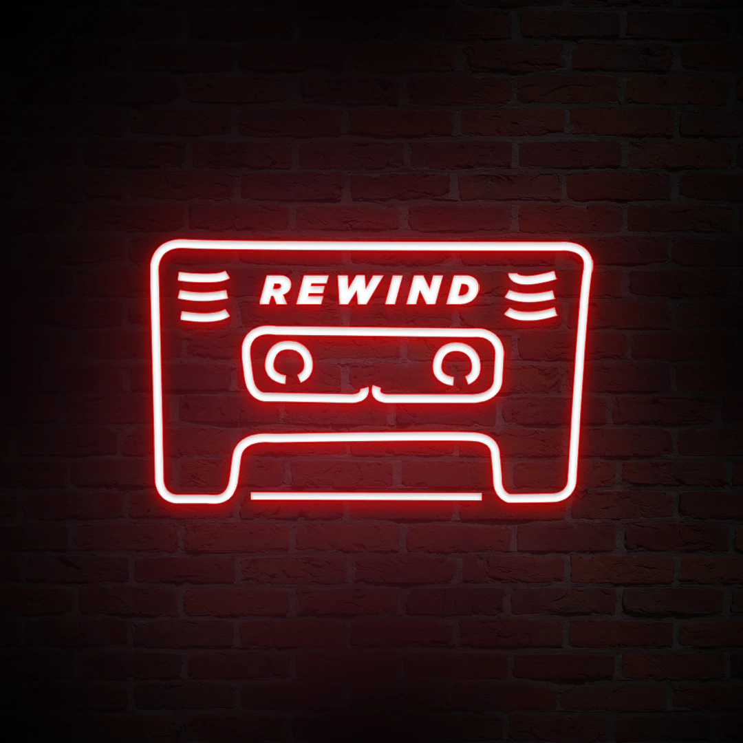 'REWIND' NEON SIGN - NeonFerry