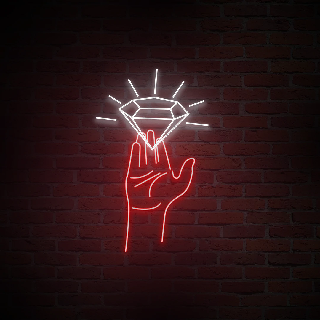 'DIAMOND HANDS' NEON SIGN - NeonFerry