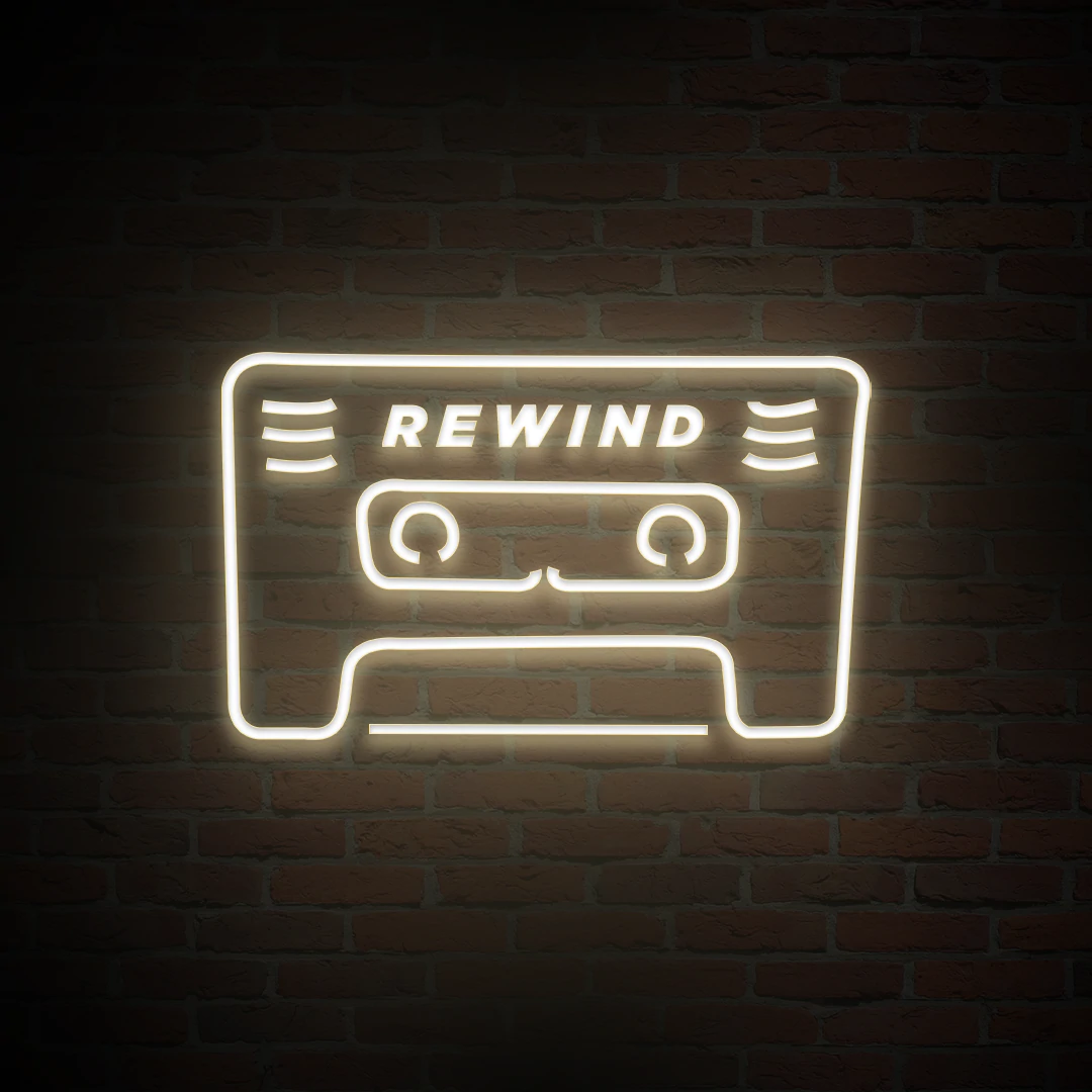 'REWIND' NEON SIGN - NeonFerry