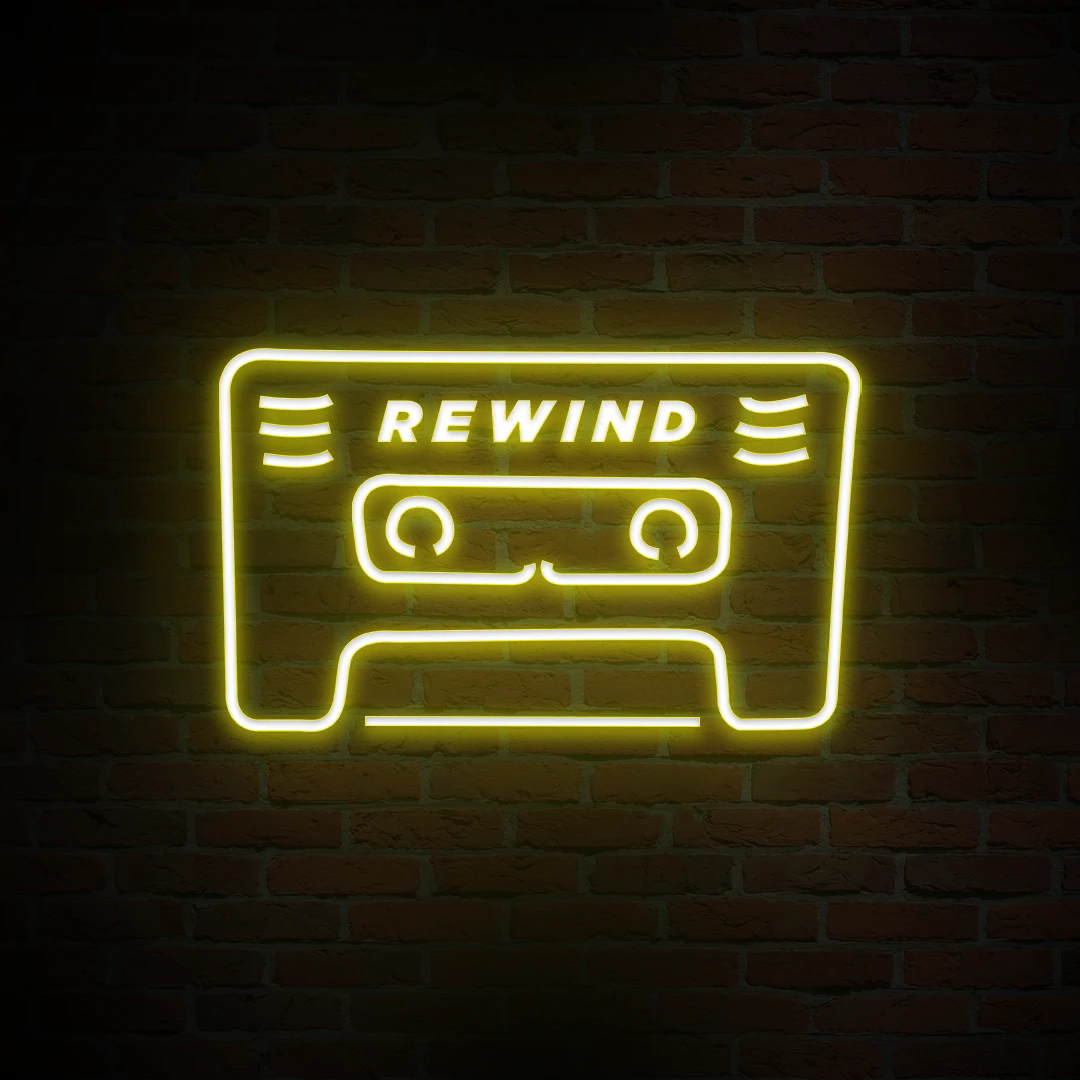 'REWIND' NEON SIGN - NeonFerry