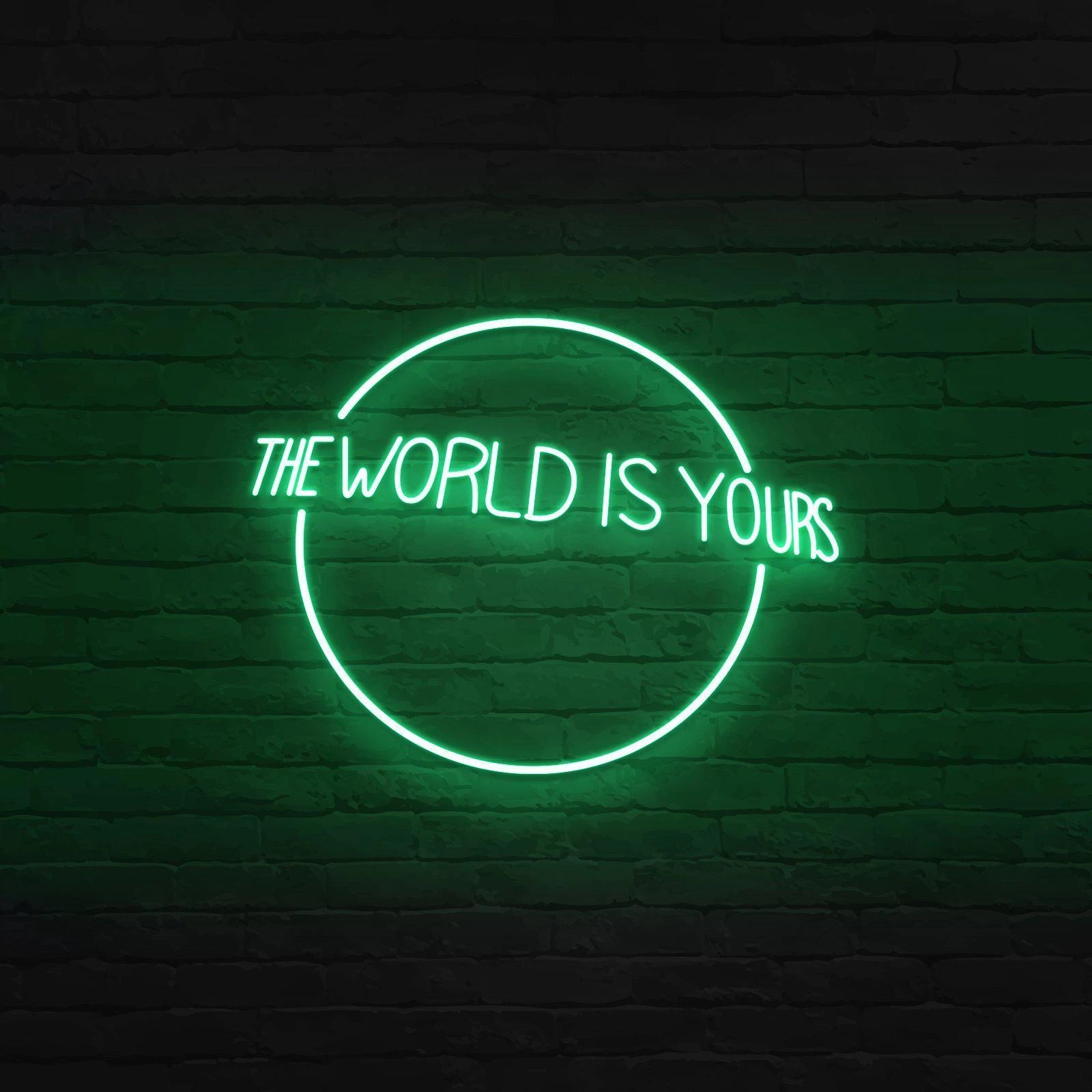 'THE WORLD IS YOURS' NEON SIGN