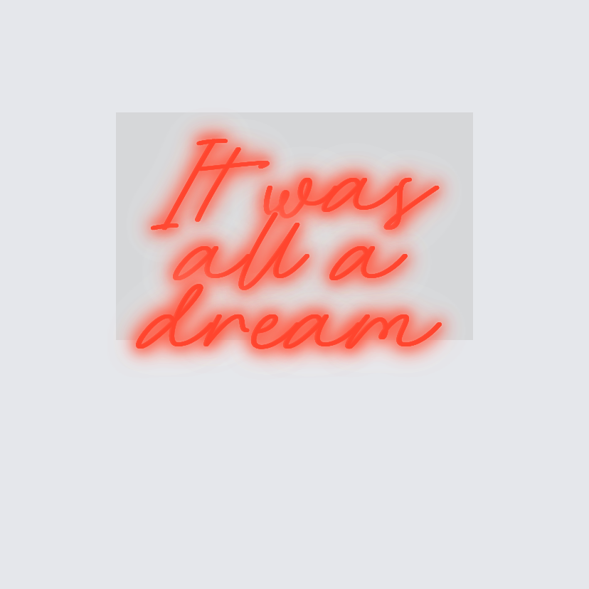 Custom neon sign - It was all a dream