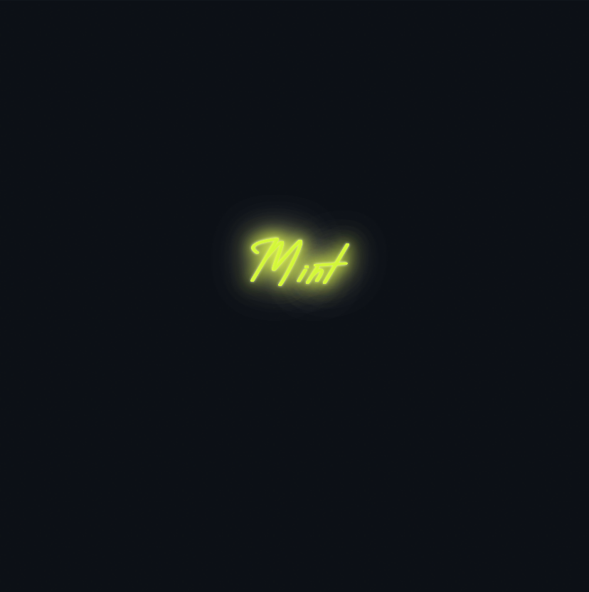Custom neon sign - Mint