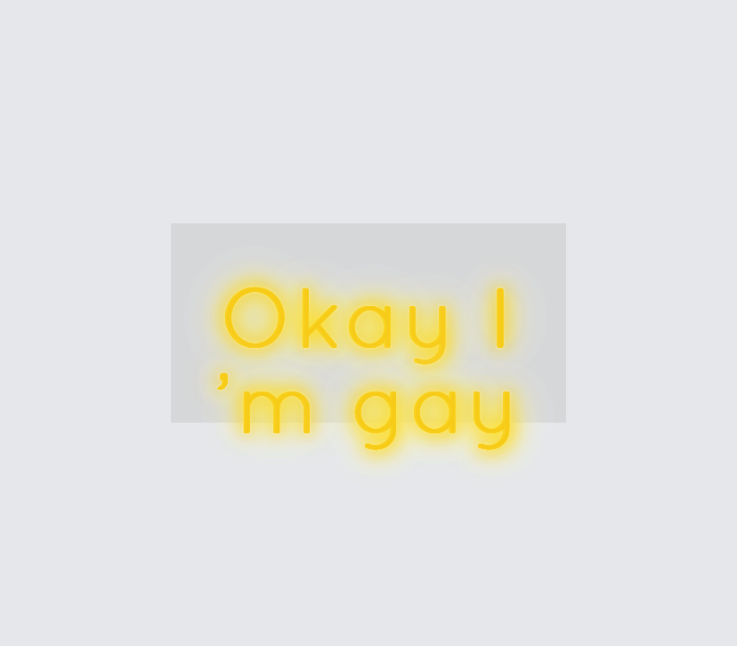 Custom neon sign - Okay I’m gay