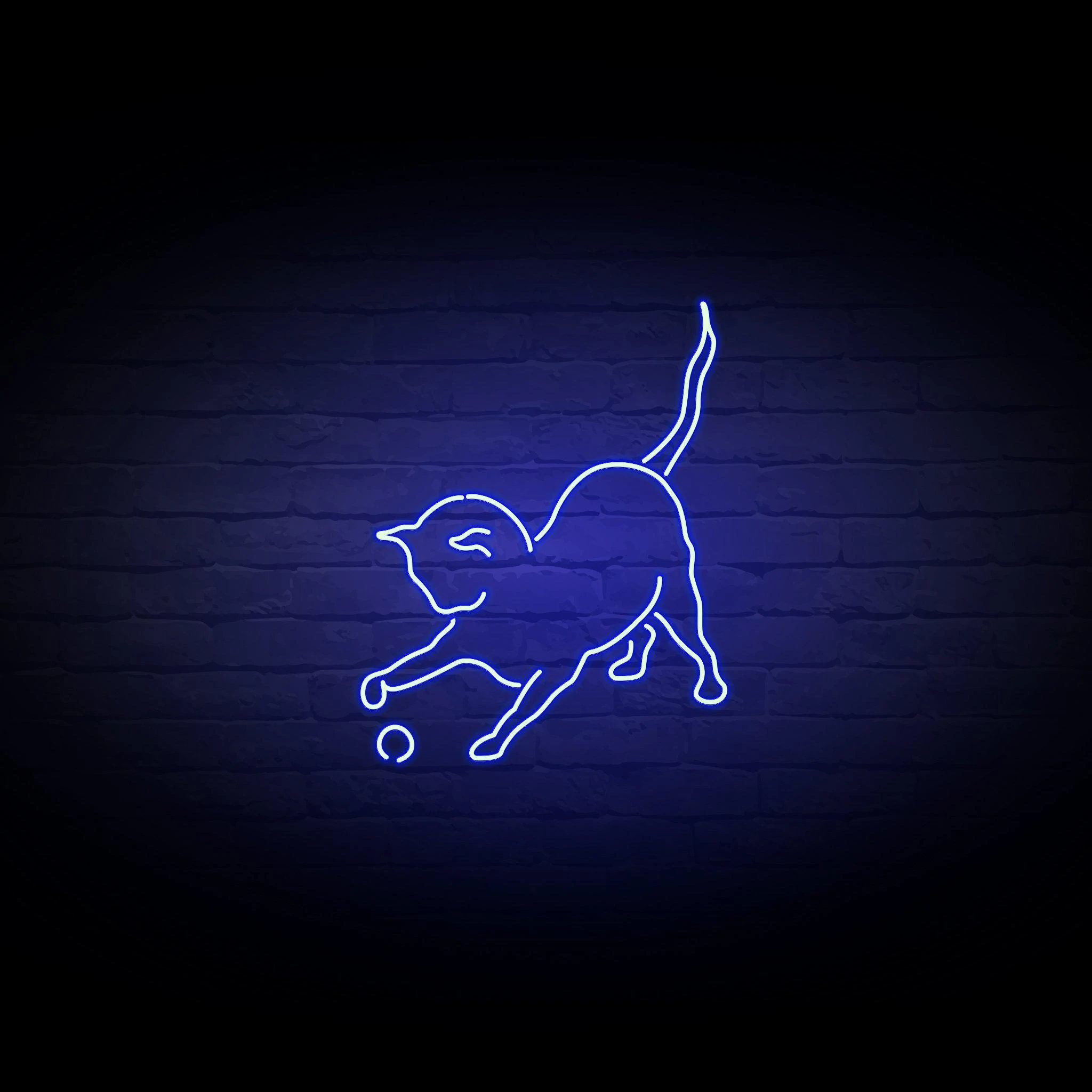 'CAT AND BALL' NEON SIGN - NeonFerry