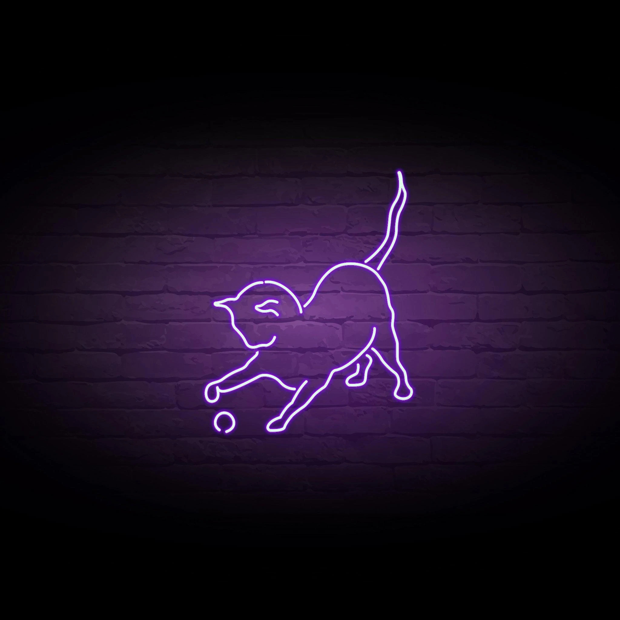 'CAT AND BALL' NEON SIGN