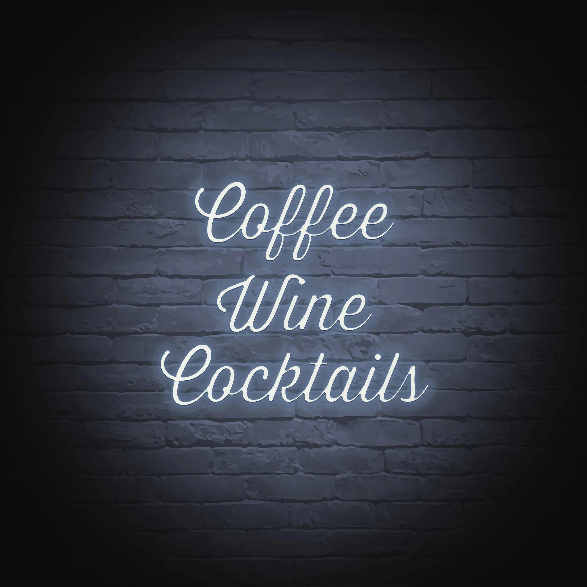 'COFFEE WINE COCKTAILS' NEON SIGN