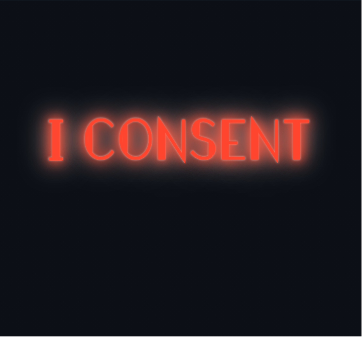 Custom neon sign - i consent