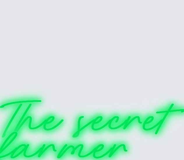 Custom neon sign - The secret farmer