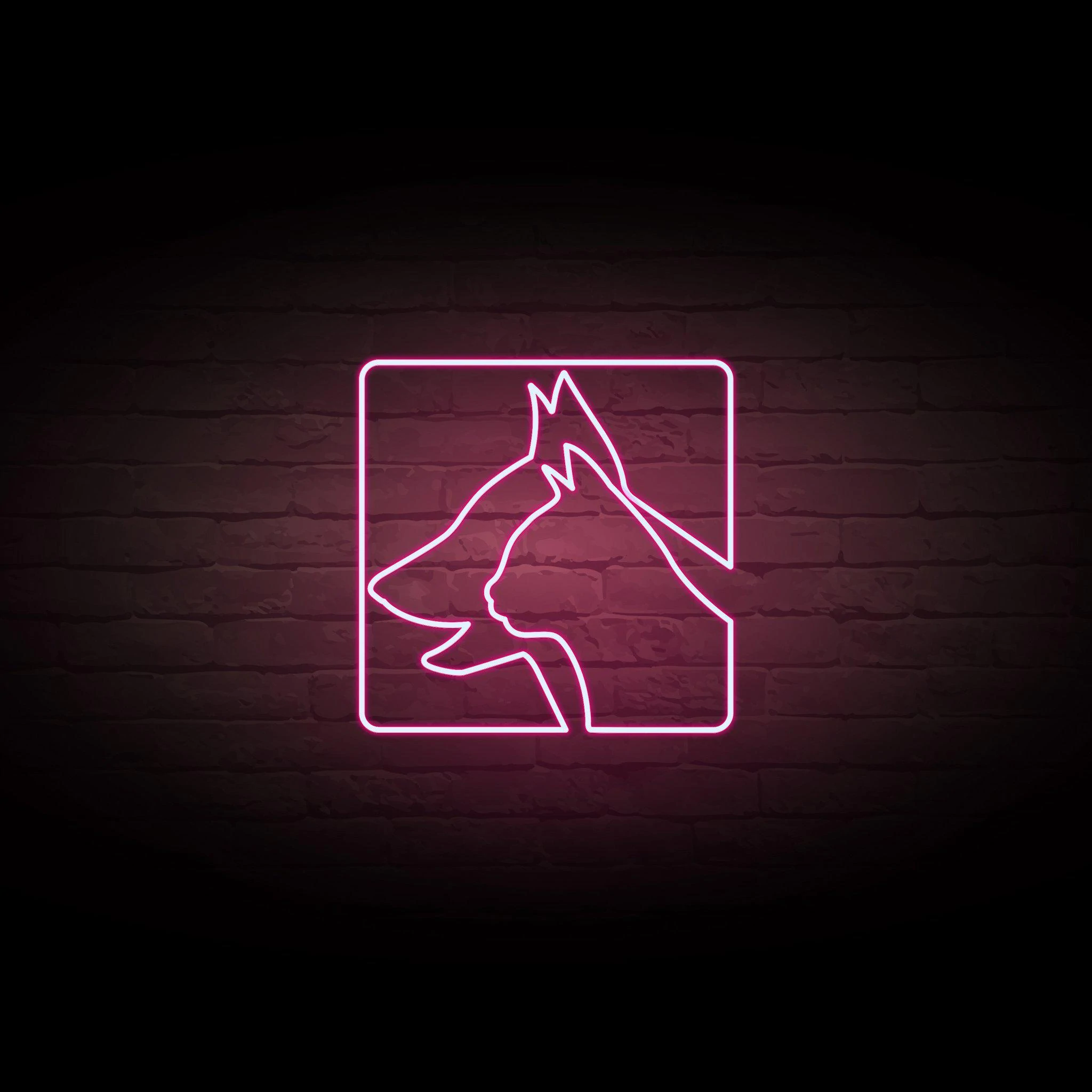 'DOG AND CAT OUTLINE' NEON SIGN