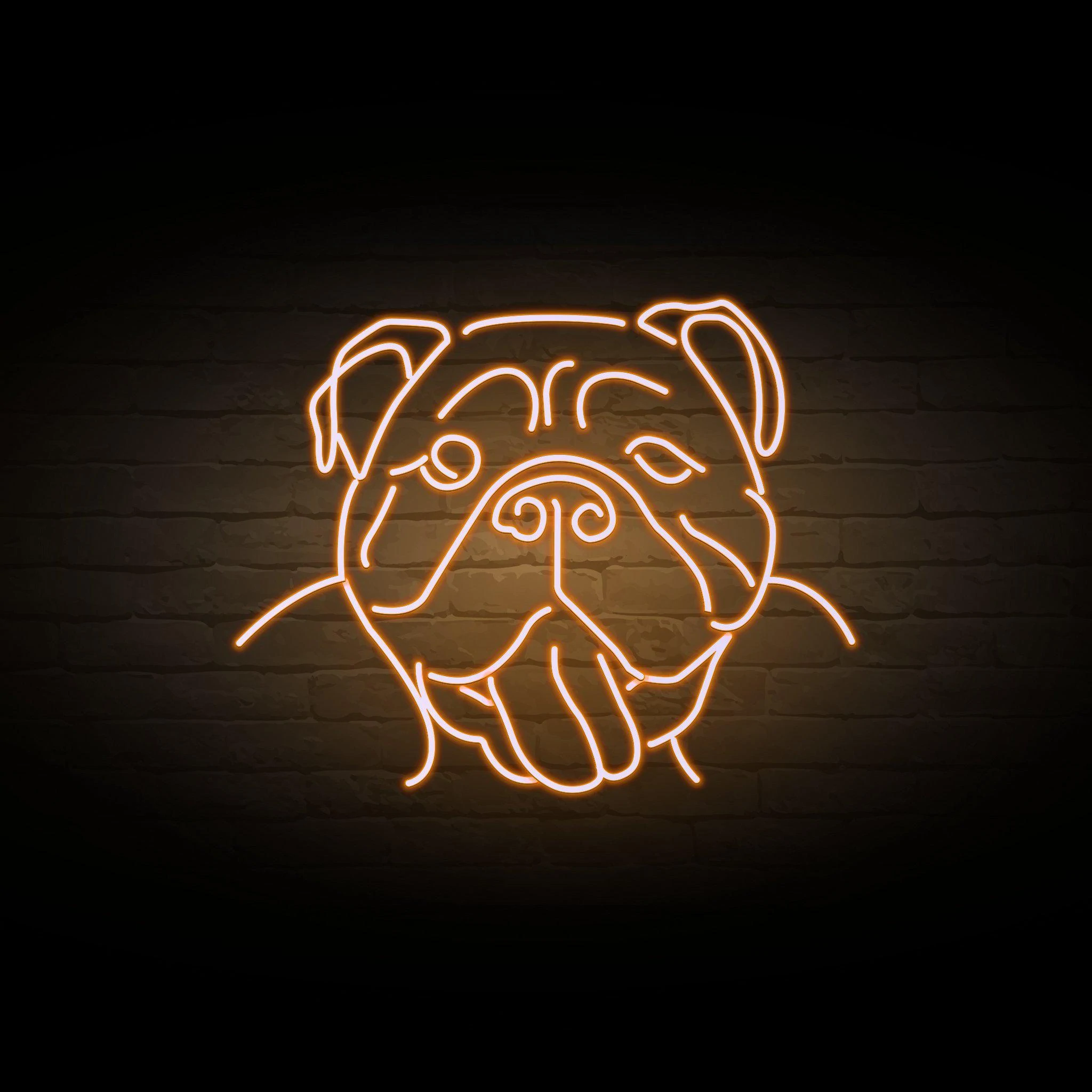 'ENGLISH BULLDOG HEAD' NEON SIGN - NeonFerry