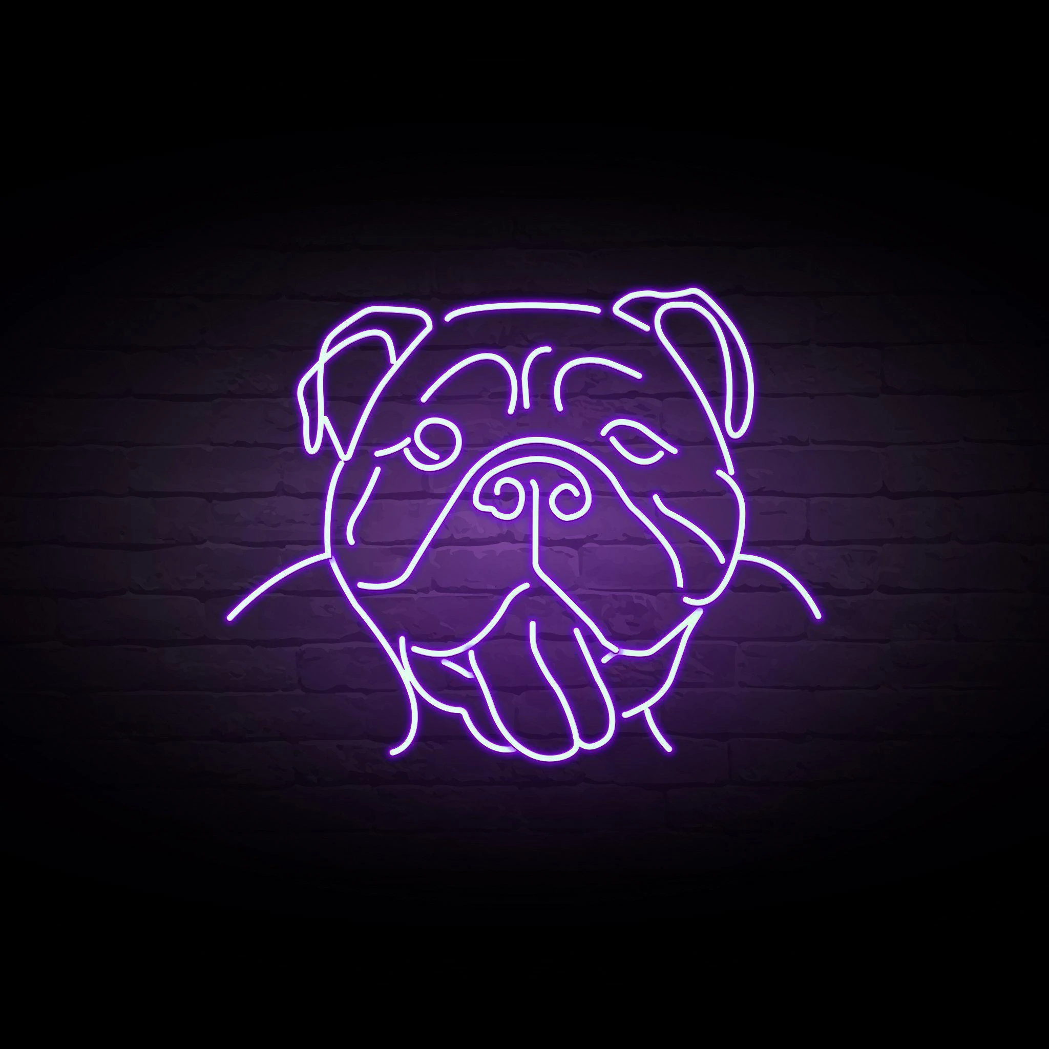 'ENGLISH BULLDOG HEAD' NEON SIGN - NeonFerry