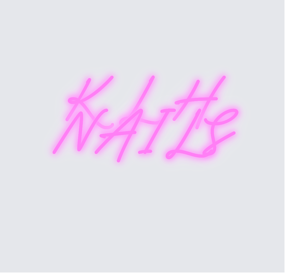 Custom neon sign - K L H  NAILS