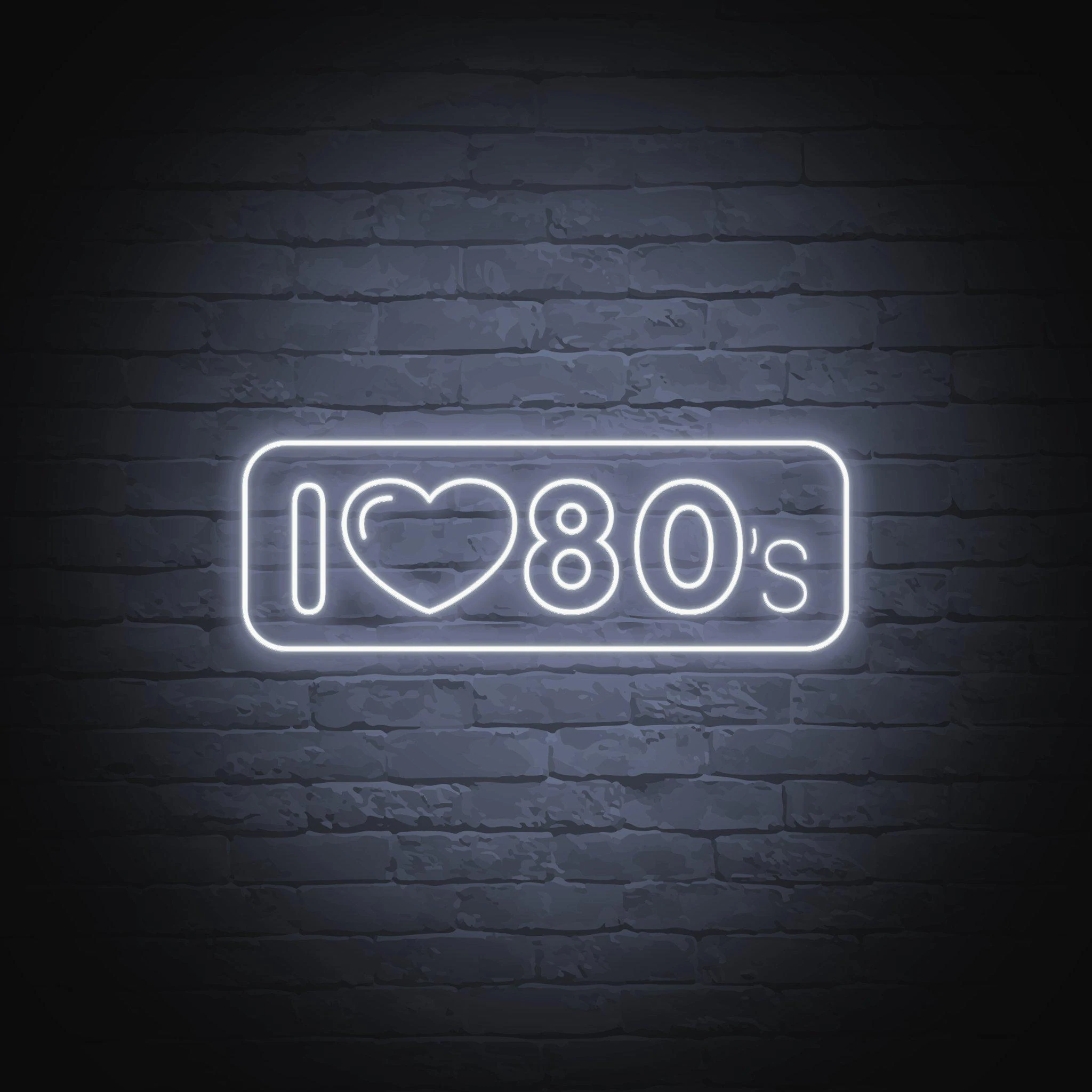 'I LOVE 80'S' NEON SIGN