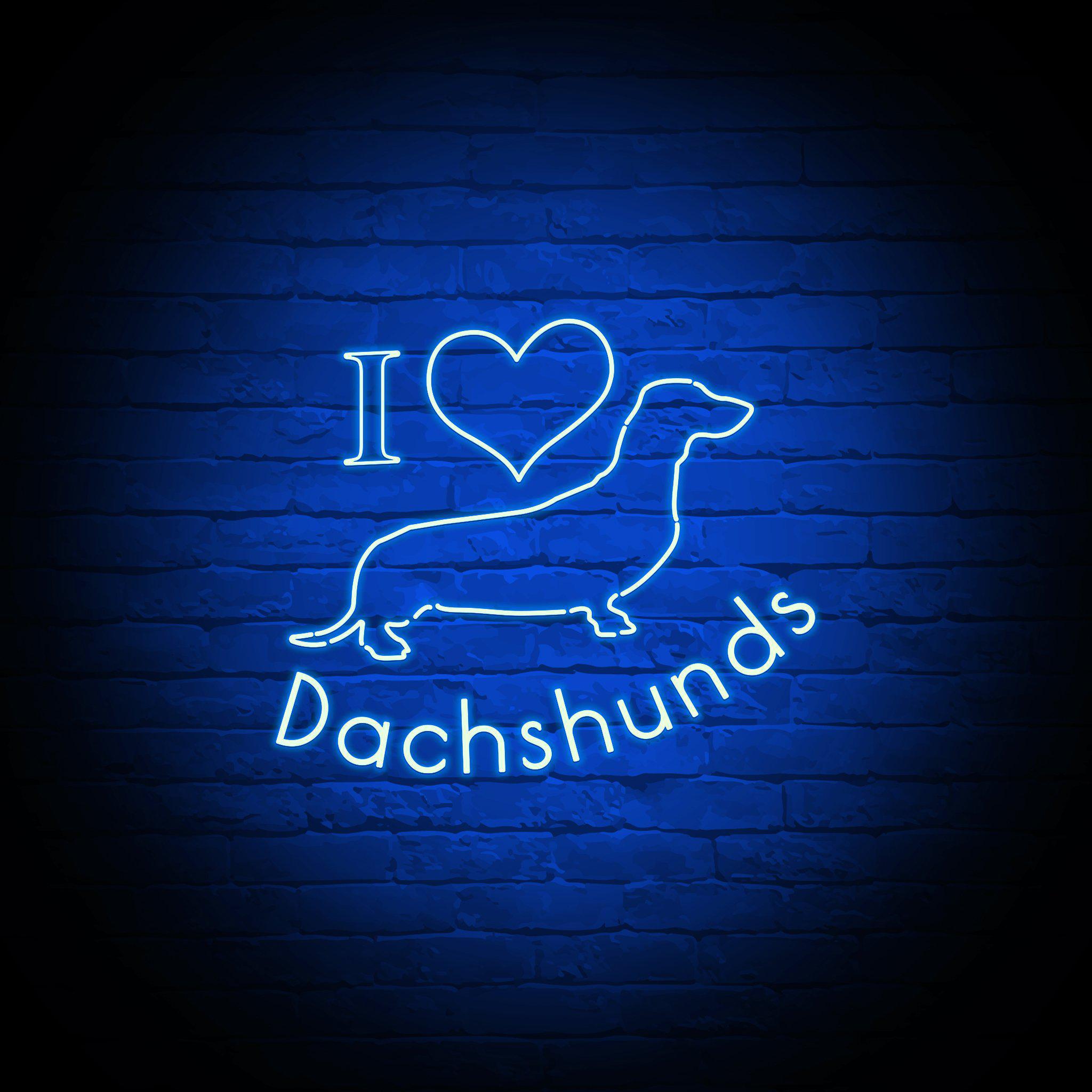 'I LOVE DACHSHUNDS' NEON SIGN