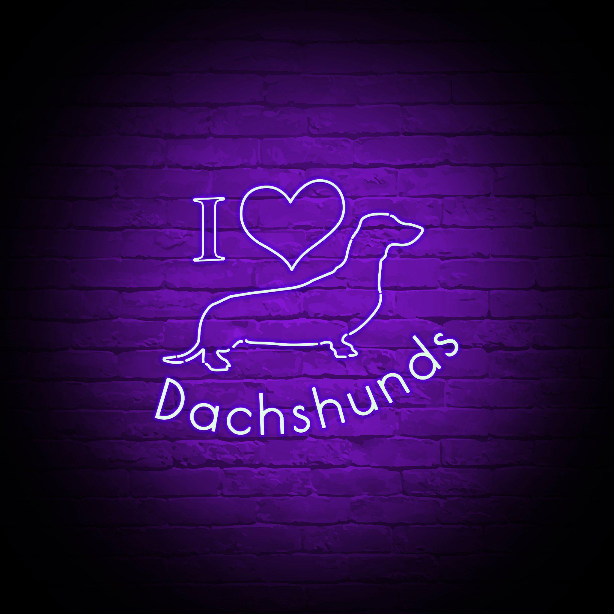 'I LOVE DACHSHUNDS' NEON SIGN