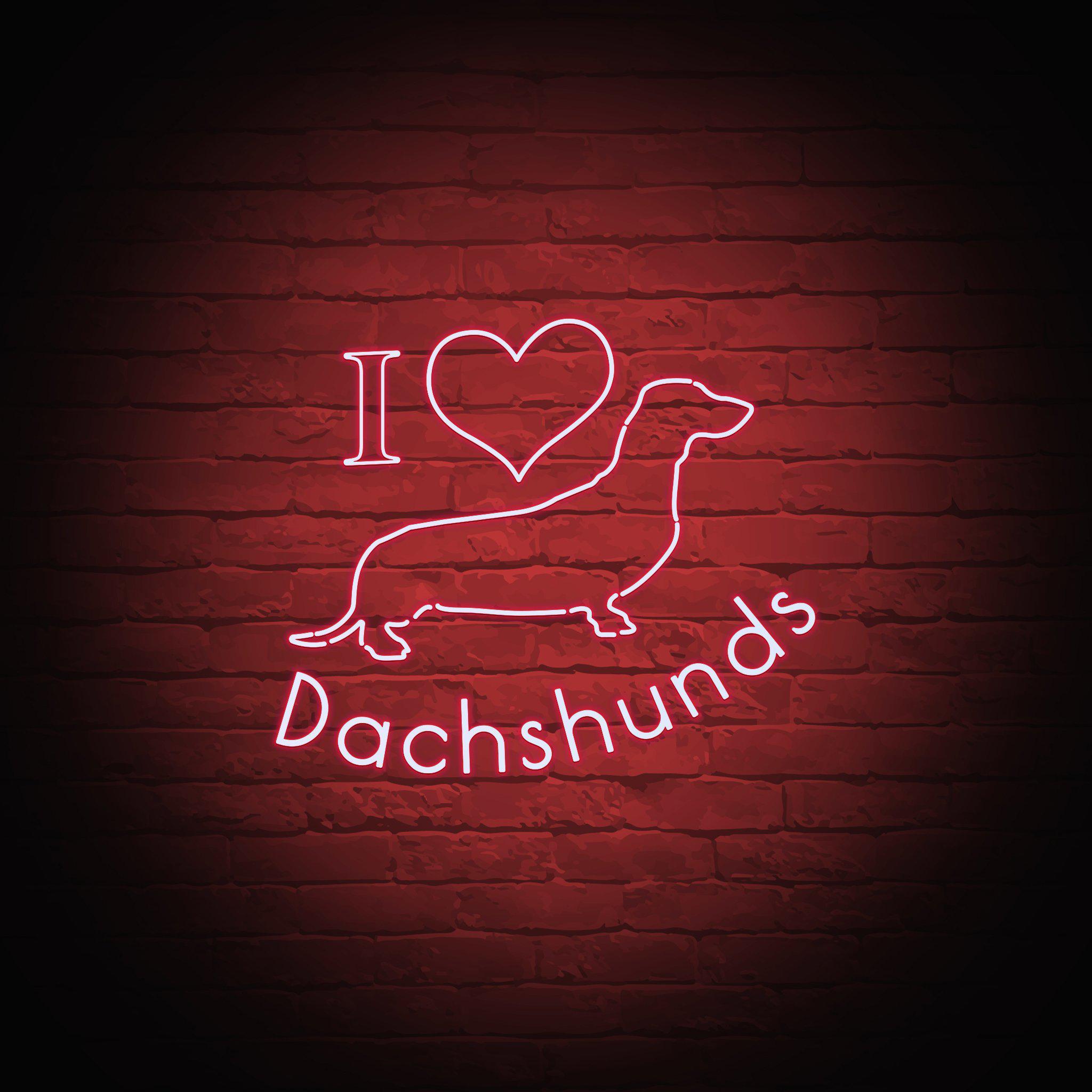 'I LOVE DACHSHUNDS' NEON SIGN - NeonFerry