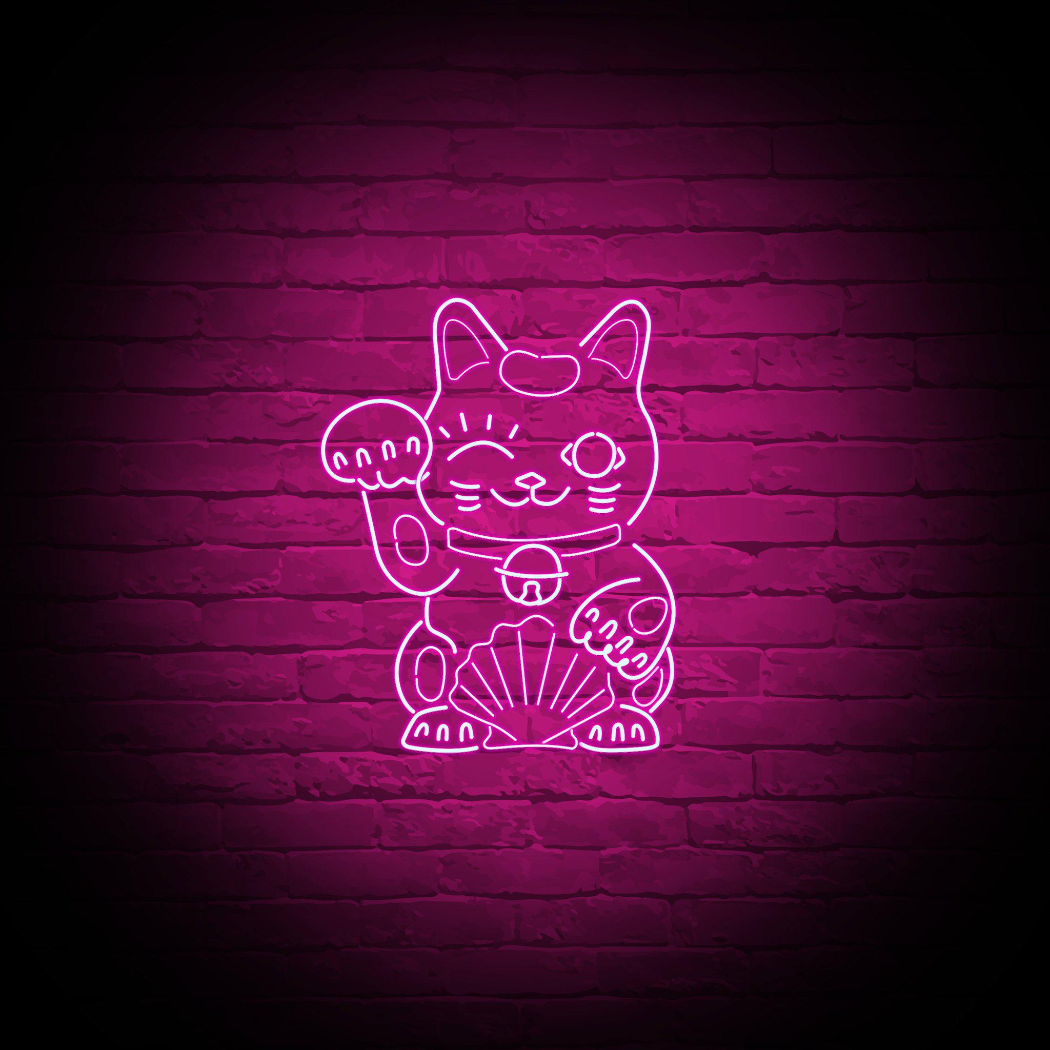 'LUCKY CAT' NEON SIGN