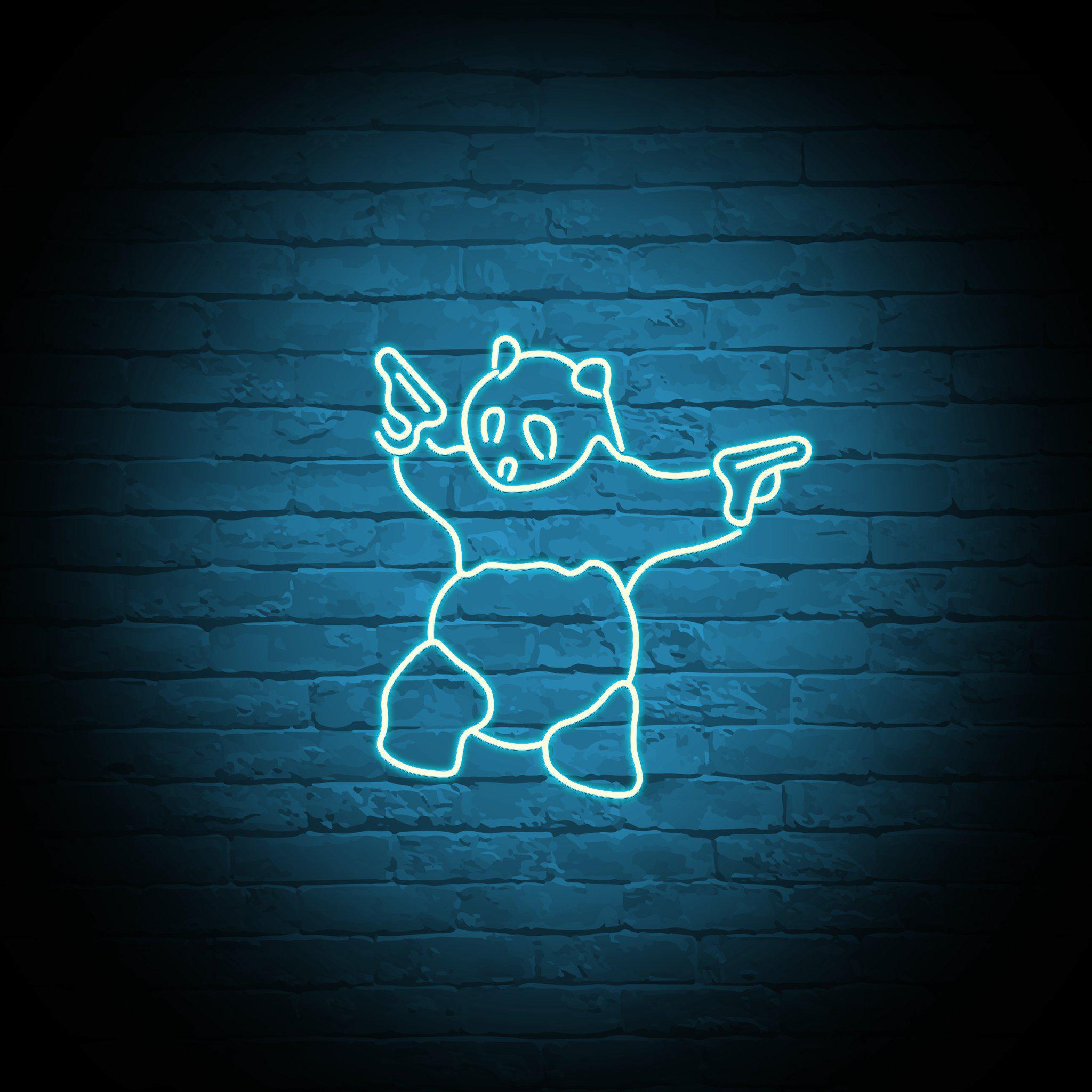 'PANDA GUNS' NEON SIGN - NeonFerry