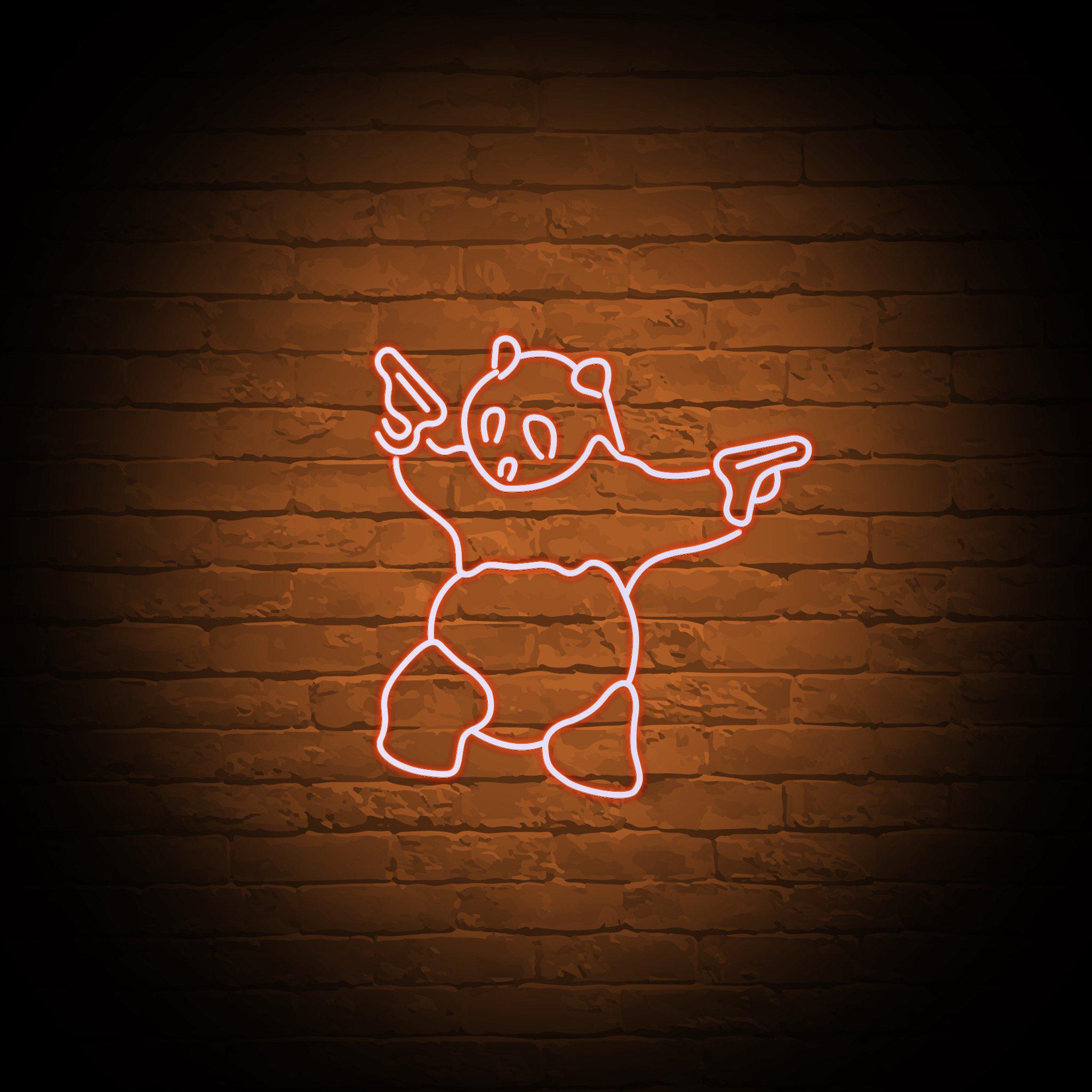 'PANDA GUNS' NEON SIGN - NeonFerry