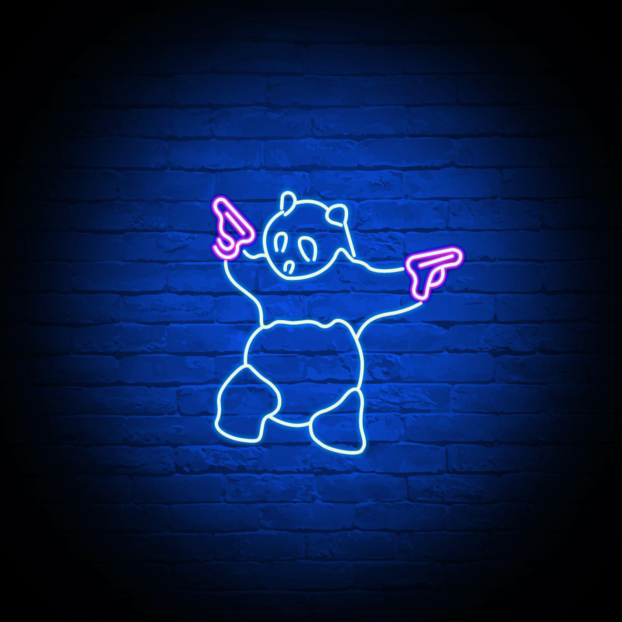 'PANDA GUNS' NEON SIGN - NeonFerry