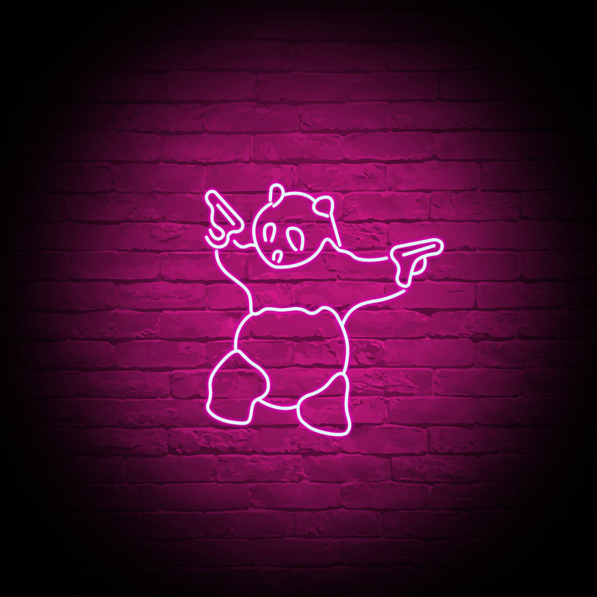 'PANDA GUNS' NEON SIGN - NeonFerry