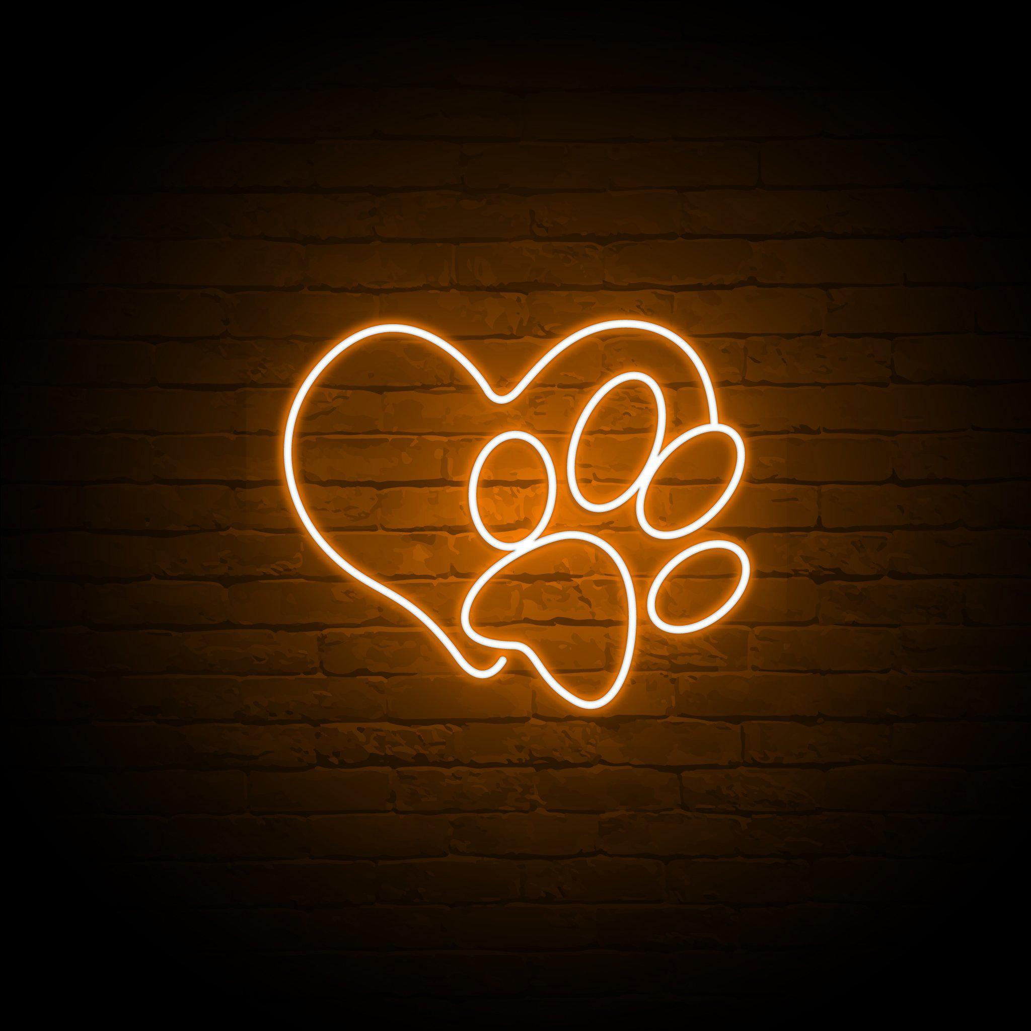 'PAW LOVE' NEON SIGN