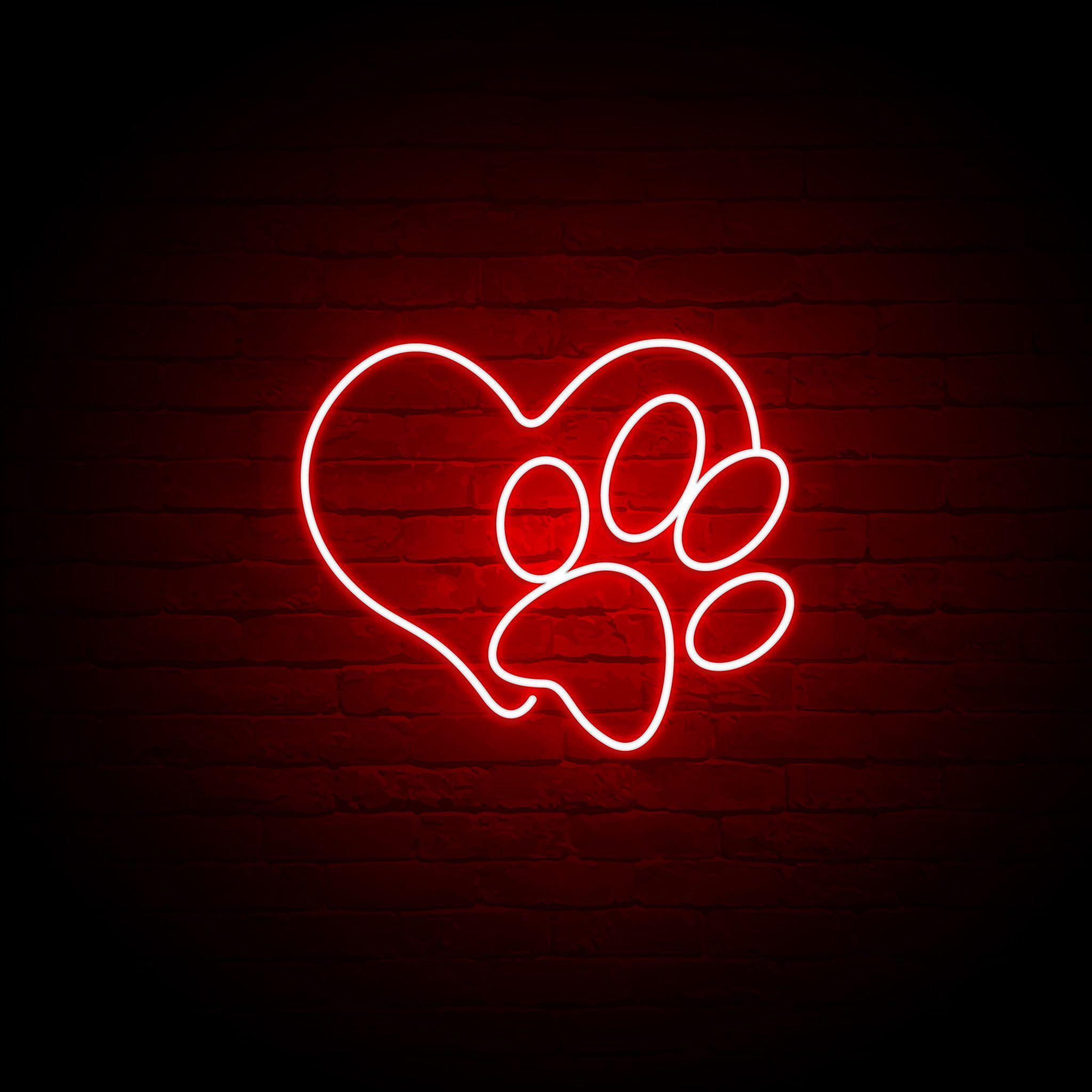 'PAW LOVE' NEON SIGN - NeonFerry