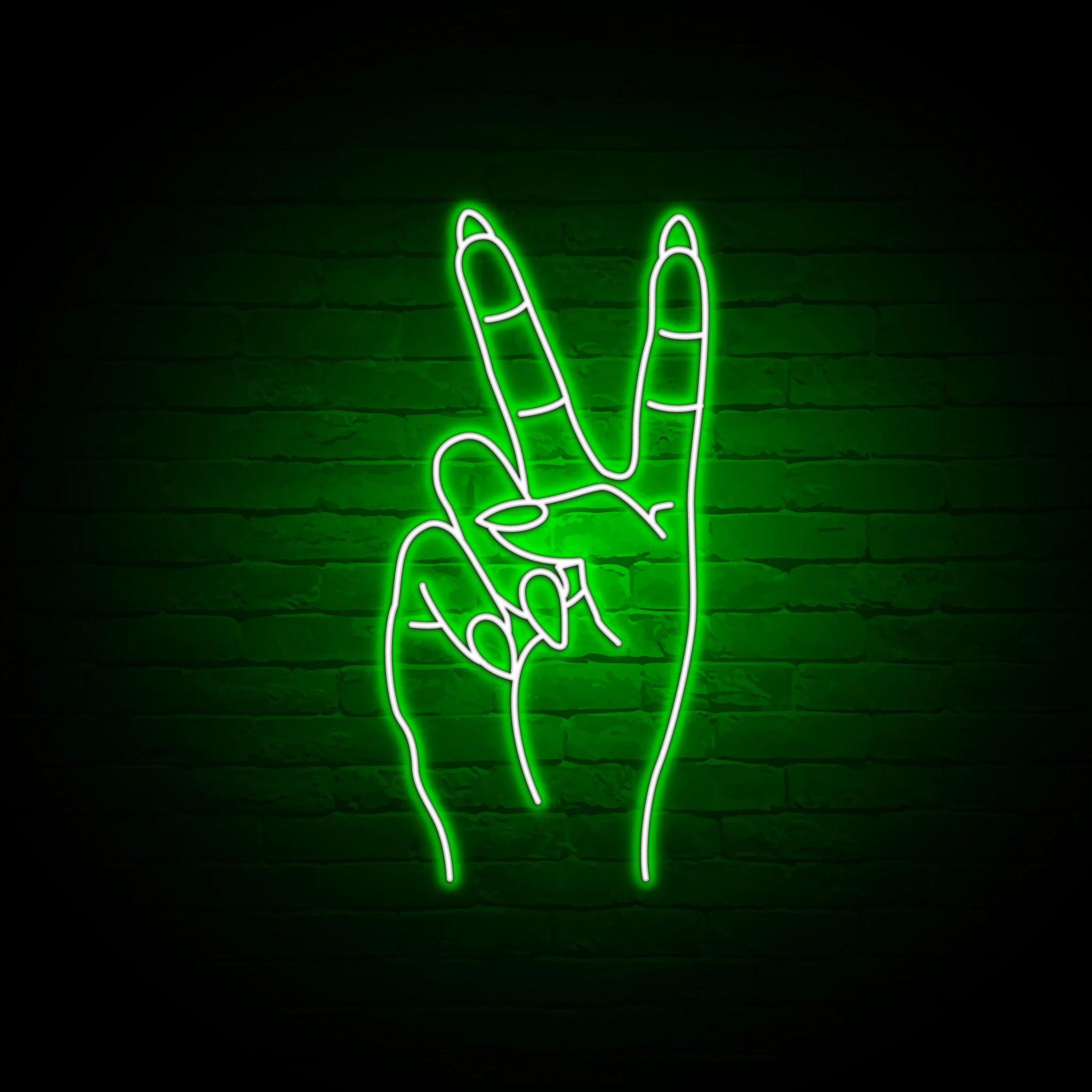 'PEACE FINGERS' NEON SIGN