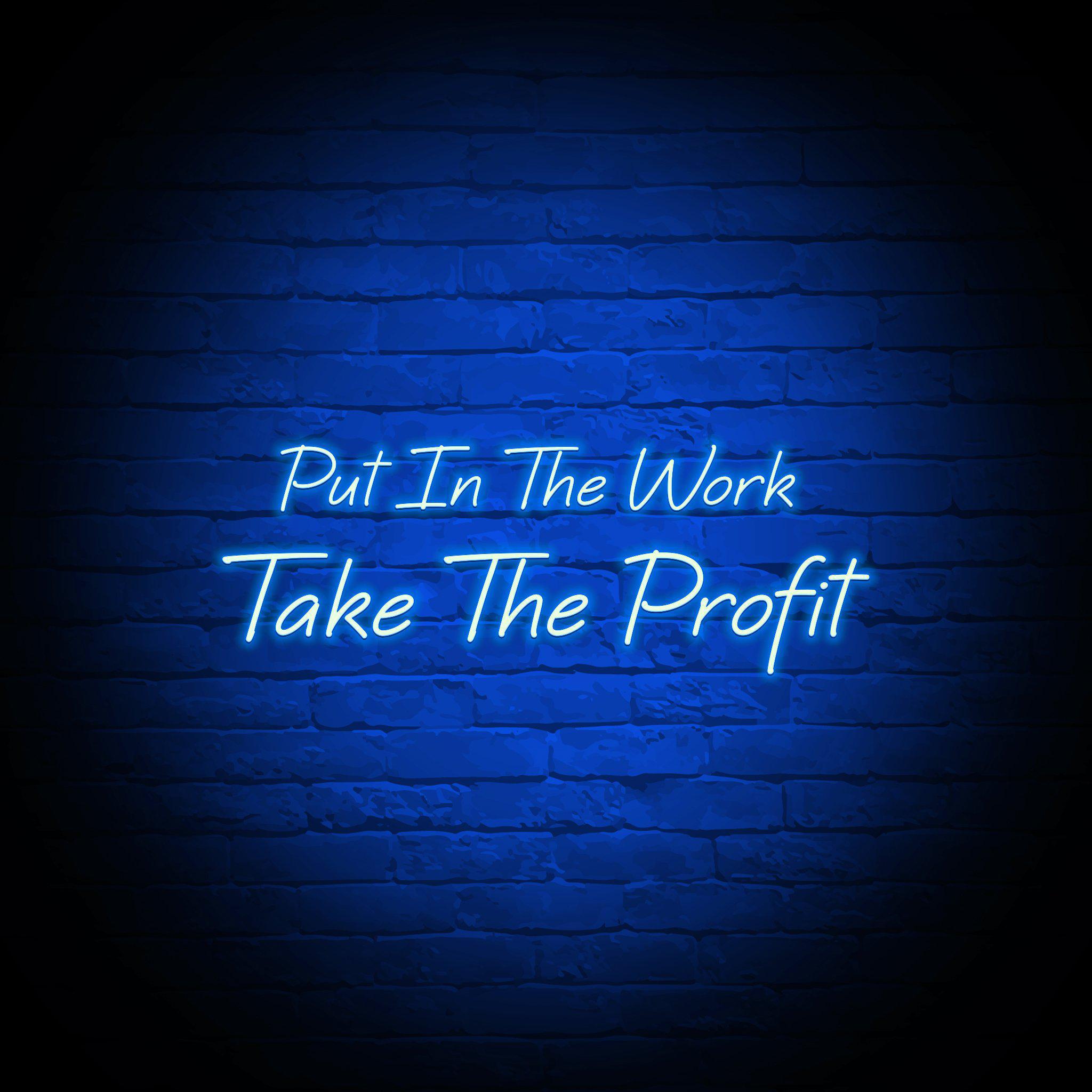 'PUT IN THE WORK TAKE THE PROFIT' NEON SIGN - NeonFerry