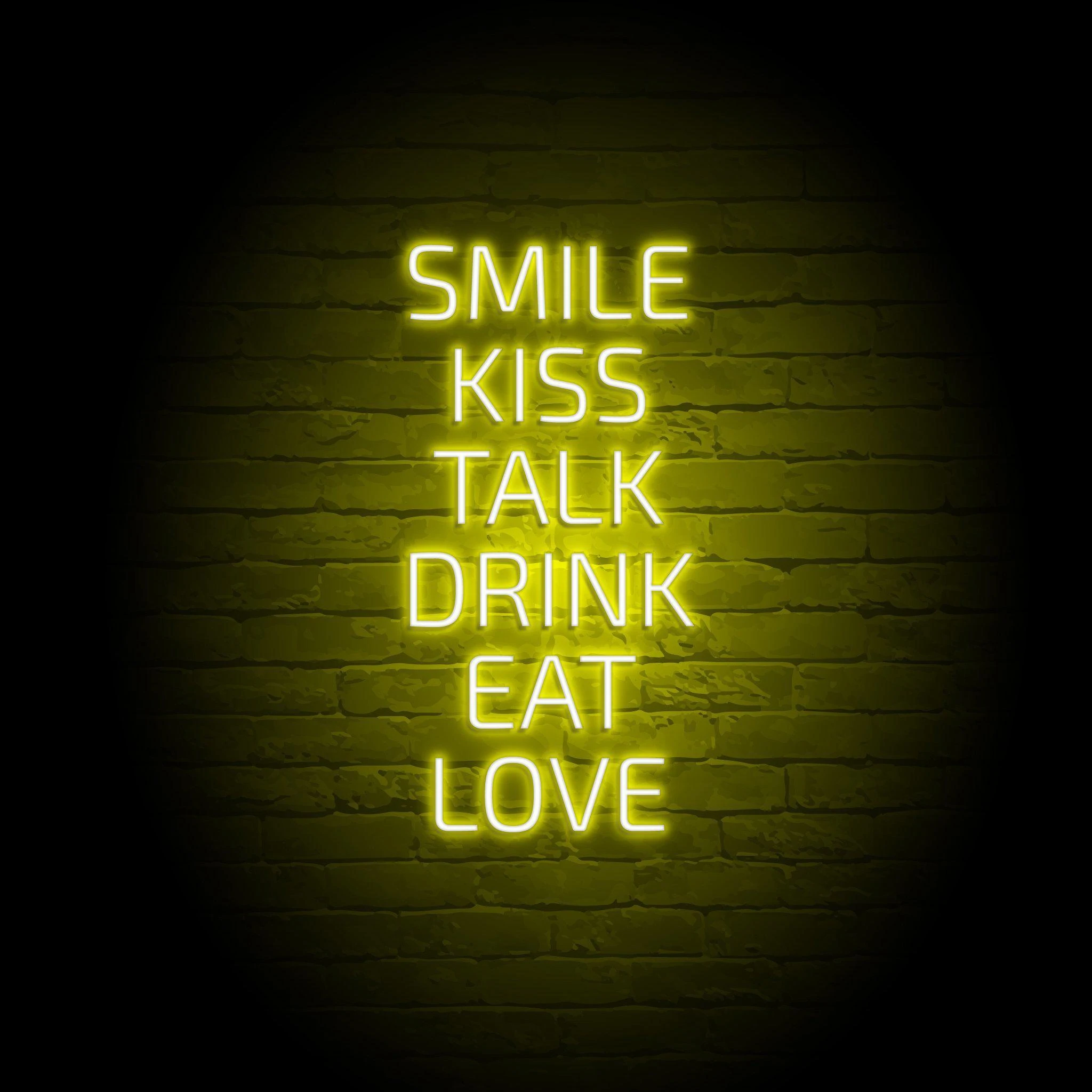 'SMILE KISS TALK DRINK EAT LOVE' NEON SIGN - NeonFerry